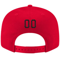 Custom Red Black-White Stitched Adjustable Snapback Hat