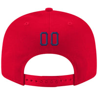 Custom Red Navy-White Stitched Adjustable Snapback Hat
