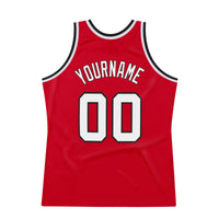 Custom Red White-Black Authentic Throwback Basketball Jersey