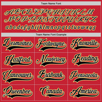 Custom Red Black-Gold Hockey Jersey