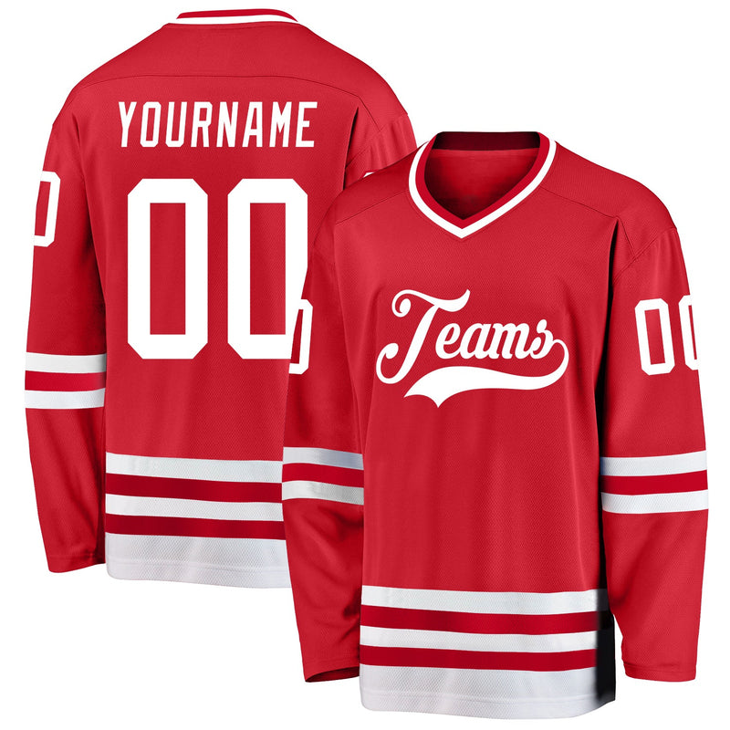 Custom Hockey Jersey - Red White