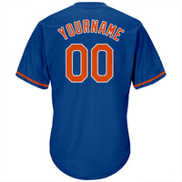 Custom Royal Orange-White Authentic Throwback Rib-Knit Baseball Jersey Shirt