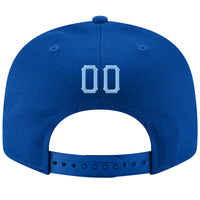 Custom Royal Light Blue-White Stitched Adjustable Snapback Hat