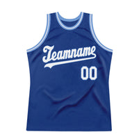 Custom Royal White-Light Blue Authentic Throwback Basketball Jersey