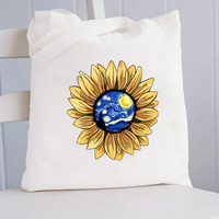 Art Sunflower Canvas Tote Bag