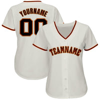 Custom Baseball Jersey - Cream Black Orange-Old Gold