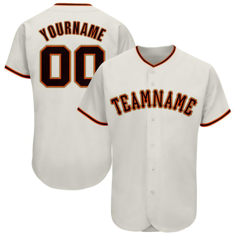 Custom Baseball Jersey - Cream Black Orange-Old Gold