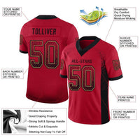Custom Red Black-Old Gold Drift Fashion Football Jersey
