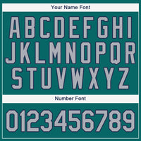 Custom Teal Gray-Navy Baseball Jersey