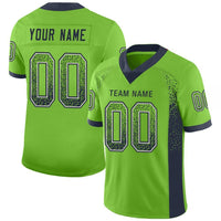 Custom Football Jersey - Neon Green Navy-Gray Drift Fashion