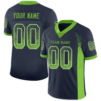 Custom Football Jersey - Navy Neon Green-Gray Drift Fashion