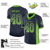 Custom Football Jersey - Navy Neon Green-Gray Drift Fashion