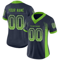 Custom Football Jersey - Navy Neon Green-Gray Drift Fashion