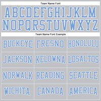 Custom Gray Light Blue-White Authentic Throwback Basketball Jersey