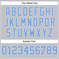 Custom Gray Light Blue-White Authentic Throwback Basketball Jersey