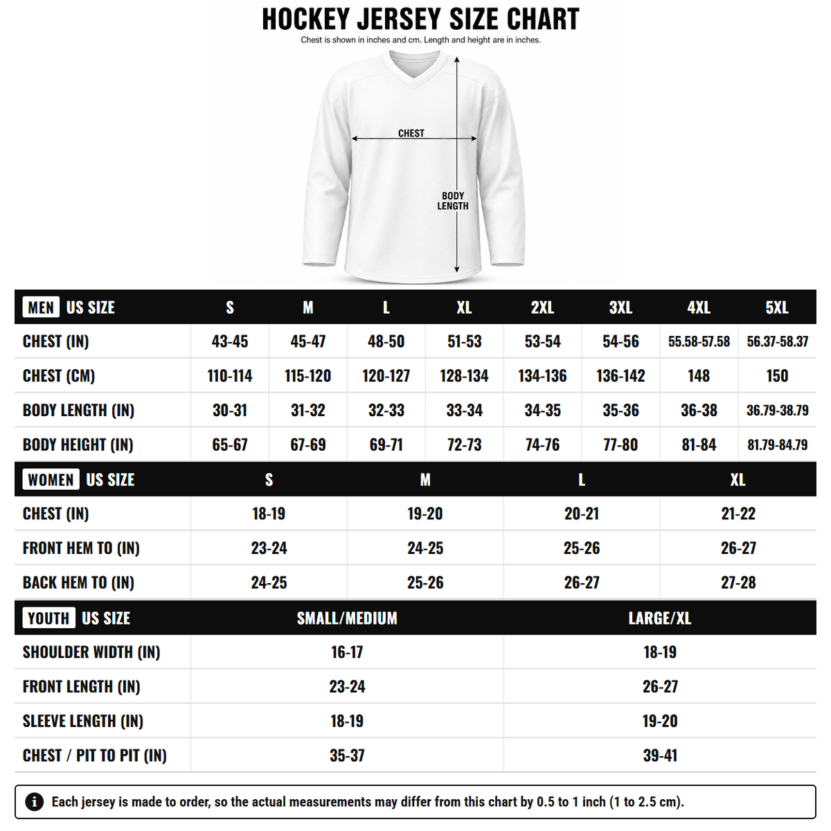 Winnipeg Jets Blue Home Breakaway Custom Jersey size chart