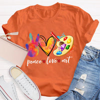 Peace Love Art Teacher T-Shirt