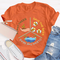 Save The Bees Plant Trees Teacher T-Shirt
