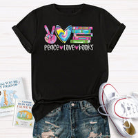 Peace Love Books T-Shirt