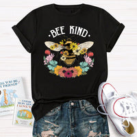 Bee Kind Floral Teacher T-Shirt