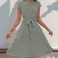 Printed Pleated Dress