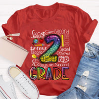 Personalized Grade Leopard 2nd Grade Teacher T-Shirt
