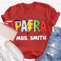 Personalize Name Pencil Teacher T-Shirt