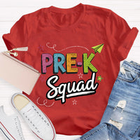 Personalized Grade Pre-k Squad Teacher T-Shirt