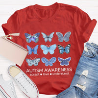 Autism Awareness Butterfly Teacher T-Shirt