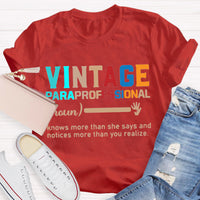 Vintage Paraprofessional Teacher T-Shirt