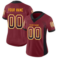 Custom Football Jersey - Burgundy Black-Gold Drift Fashion