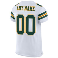 Custom Football Jersey - White Green-Gold Mesh Authentic