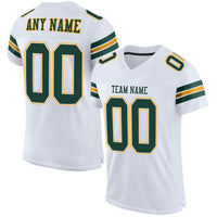 Custom Football Jersey - White Green-Gold Mesh Authentic