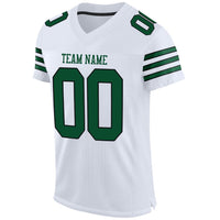 Custom Football Jersey - White Grass Green-Black Mesh Authentic
