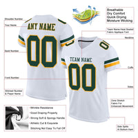 Custom Football Jersey - White Green-Gold Mesh Authentic