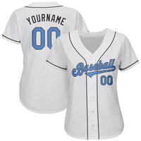 Custom White Light Blue-Steel Gray Authentic Father's Day Baseball Jersey