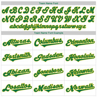 Custom White Kelly Green Pinstripe Kelly Green-Gold Authentic Throwback Rib-Knit Baseball Jersey Shirt