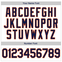 Custom White Navy-Orange Authentic Throwback Rib-Knit Baseball Jersey Shirt
