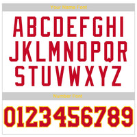 Custom White Red-Gold Round Neck Rib-Knit Basketball Jersey