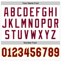 Custom White Maroon-Gold Authentic Throwback Basketball Jersey