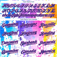 Custom Baseball Jersey - White Royal-Pink 3D Pattern Design Watercolor Authentic