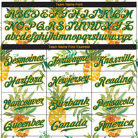 Custom White Kelly Green-Gold 3D Pattern Design Hawaii Pineapples Authentic Baseball Jersey
