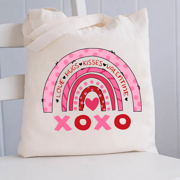 Love Hugs Kisses Valentines Canvas Tote Bag