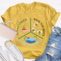 Save The Bees Plant Trees Teacher T-Shirt